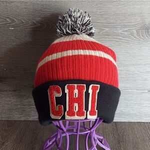NHL Fanatics CHI Chicago Blackhawks Cuffed Pom Beanie
